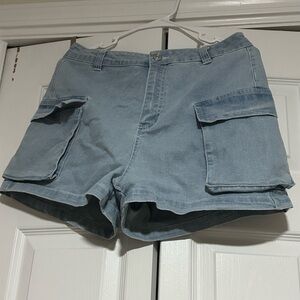 Love Tree Denim Blue Cargo Shorts